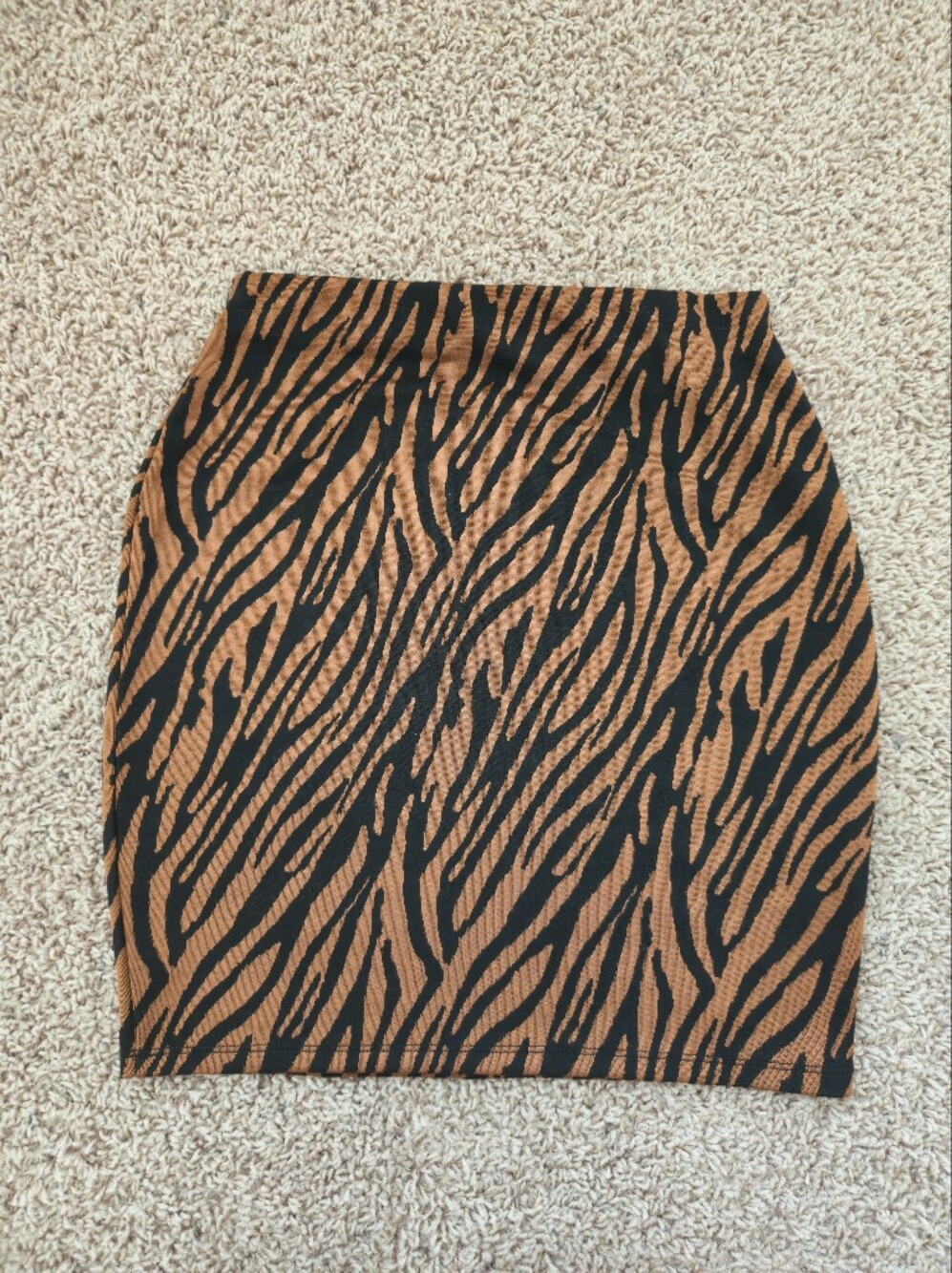 Women's Brown and Black Tiger Print Skirt